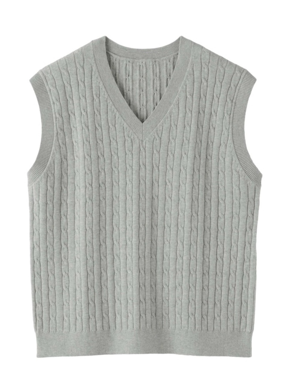 Women Cotton Blend Cable Vest Muji Size XS